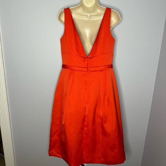 ESCADA Dalarina V Neck Mini Dress Fit and Flare Red Gladiola Elegant M - Picture 8 of 16